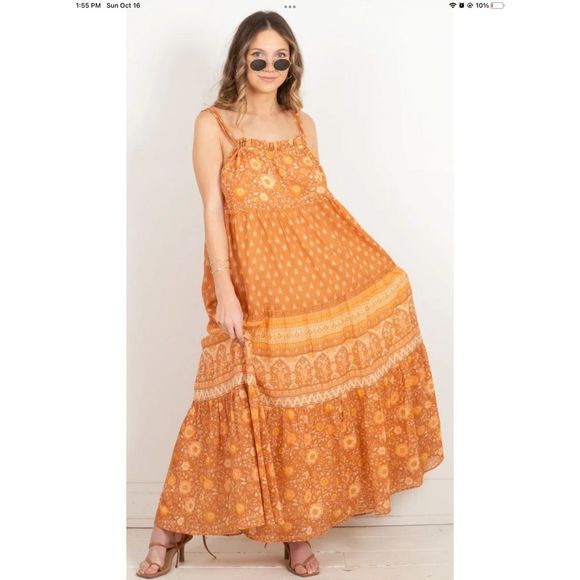 Spell Dresses & Skirts - New Spell & The Gypsy Collective UTOPIA STRAPPY SUNDRESS - CINNAMON Size XS